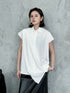 Drape Front Cap Sleeve Blouse